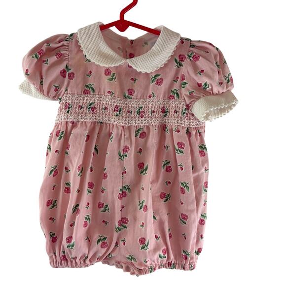 Hartstrings Vintage Floral Bubble Romper Peter Pan Collar 12 Months - Picture 1 of 8